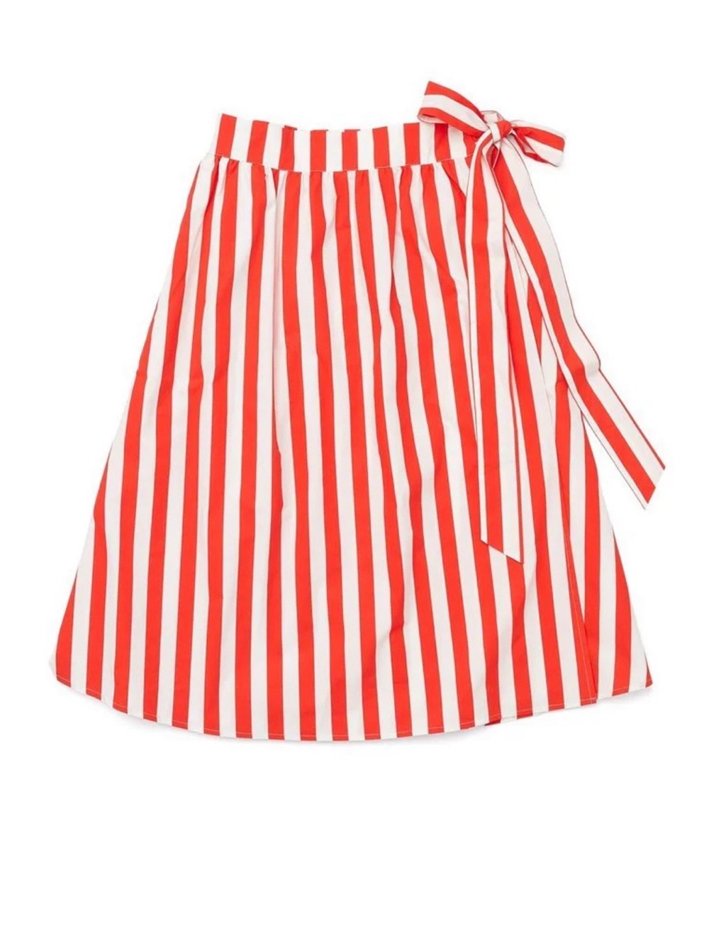 ban.do Red and White Striped Tie-Waist A-Line Skirt Size Medium EUC